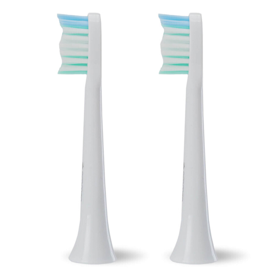 Oromed, replacement tips for Oro-Sonic X Pro toothbrush, white, 2 pieces