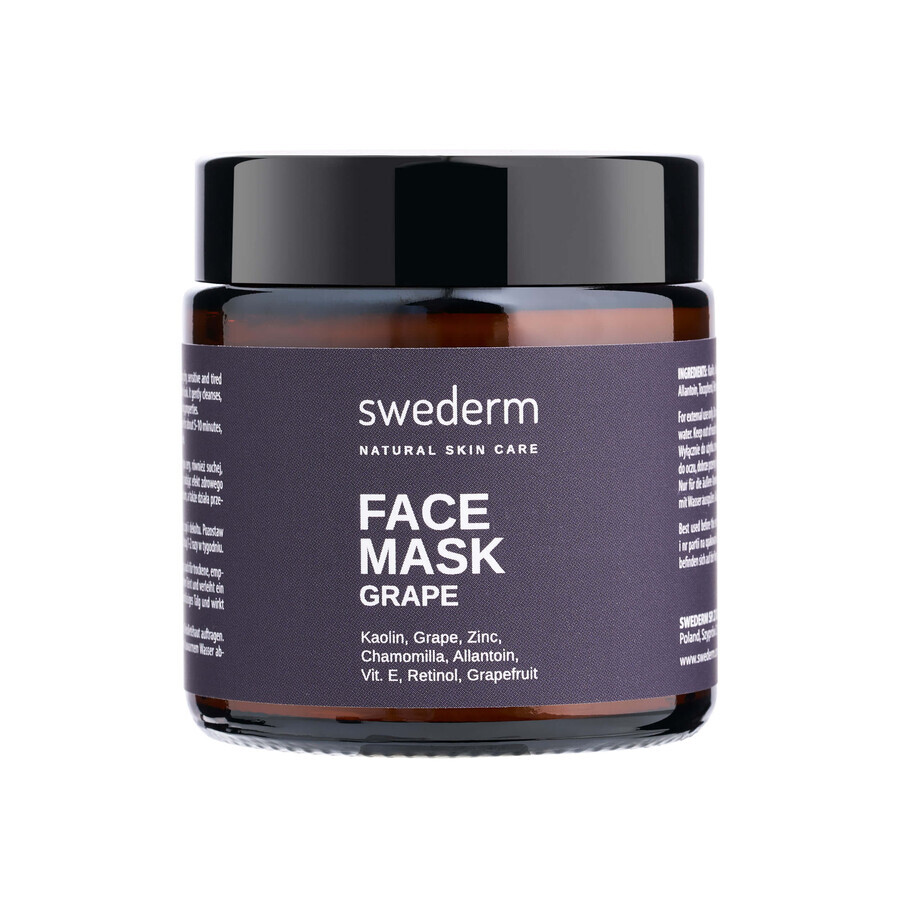 Swederm Gezichtsmasker Druif, revitaliserend gezichtsmasker, 100 ml