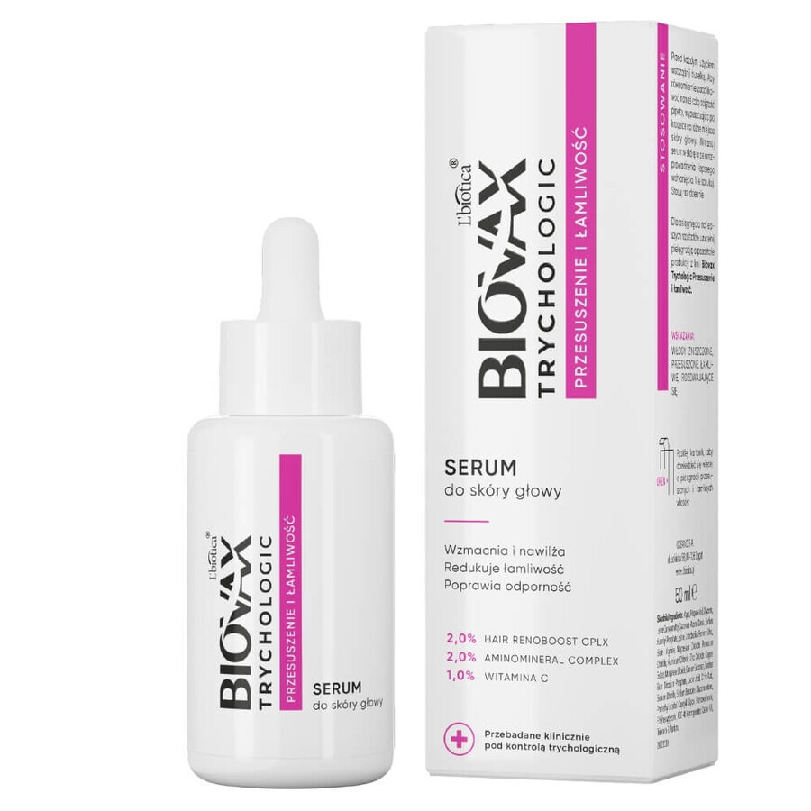 Biovax Tryvax Trychologic Droogheid en Kreupelheid, hoofdhuidserum 50 ml + haar- en hoofdhuidshampoo 50 ml gratis