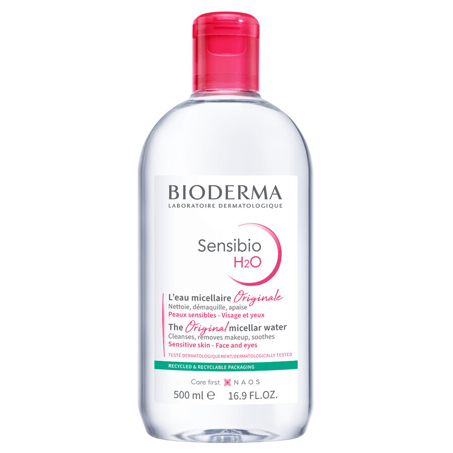 Set Bioderma Sensibio, Defensive, serum, 30 ml + H2O, micellaire lotion, 500 ml + cosmetische pads, 3 stuks