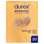 Durex Sensual Extra Lube, extra gesmeerde condooms, 20 stuks.