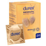 Durex Sensual Extra Lube, extra gesmeerde condooms, 20 stuks.