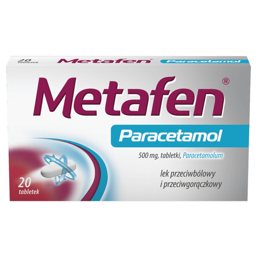 Metafen Paracetamol 500 mg, 20 tabletten