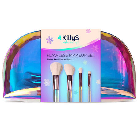 KillyS Holo set, make-up kwasten, 4 stuks + make-up tasje, 1 stuk