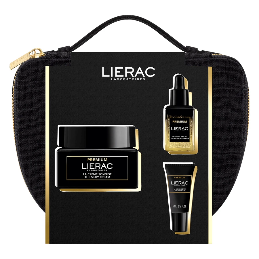 Lierac Premium set, silky cream, 50 ml + rejuvenating serum, 13 ml + eye cream, 5 ml + cosmetic gift bag