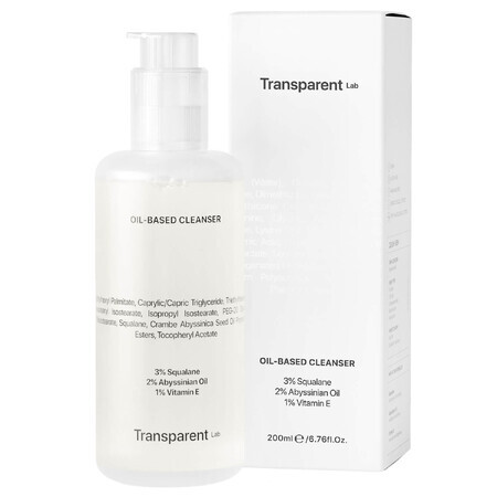 Transparent Lab Oil Based Cleanser, deep cleansing oil for face, 200 ml