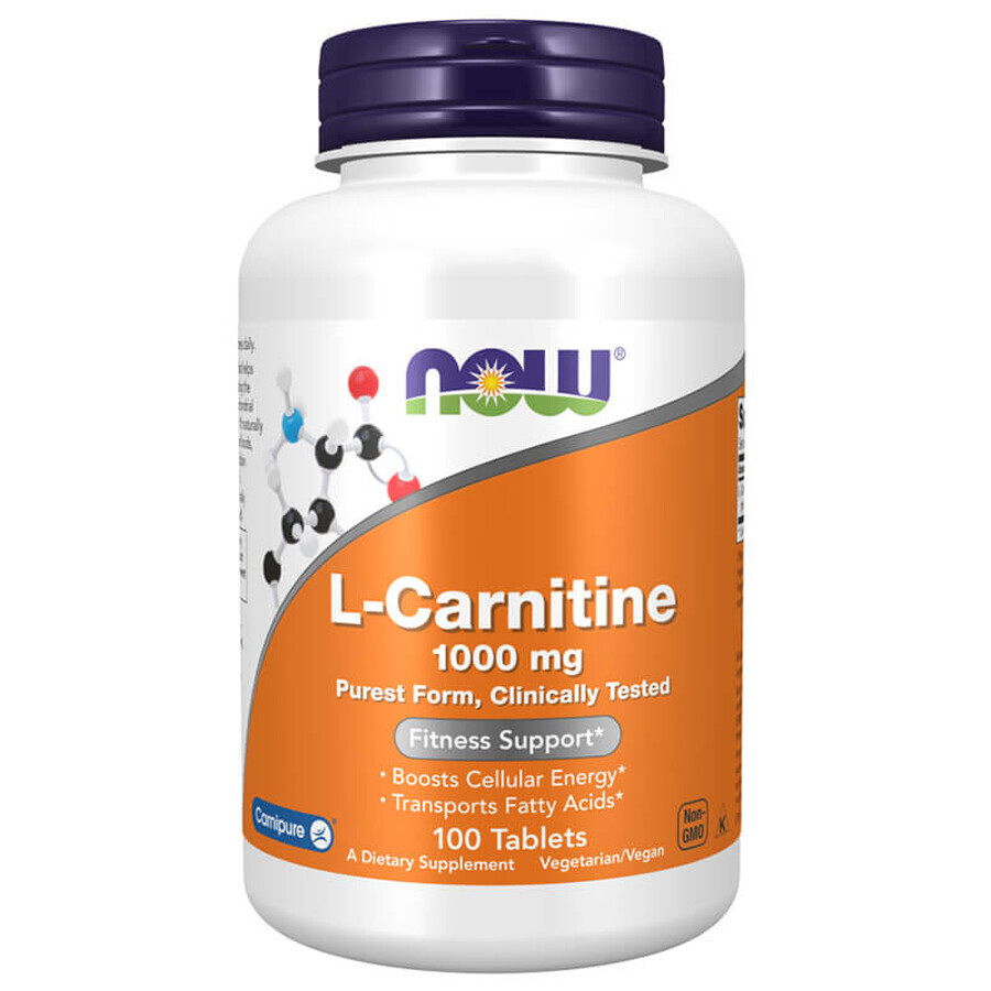 Now Foods L-Carnitine 1000 mg, L-Carnitin, 100 Tabletten