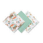 BabyOno, muslin diapers, 100% cotton, green, 70 x 70 cm, 3 pcs