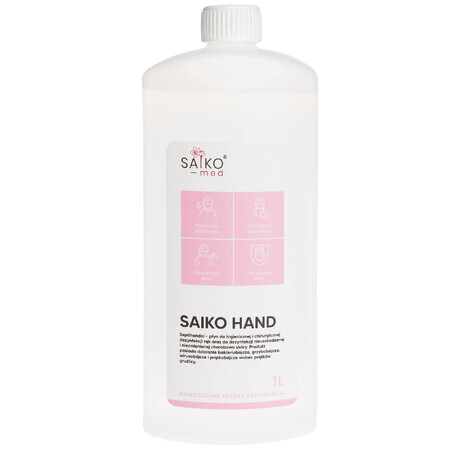 Saiko Hand, désinfectant pour les mains et la peau, 1 litre