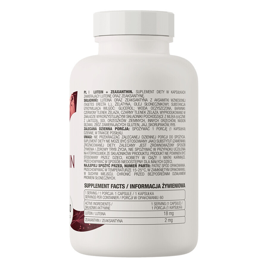 OstroVit Lutéine + Zéaxanthine, 60 gélules