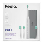 Feelo Pro Premium set, sonische tandenborstel met etui en 4 tips, wit