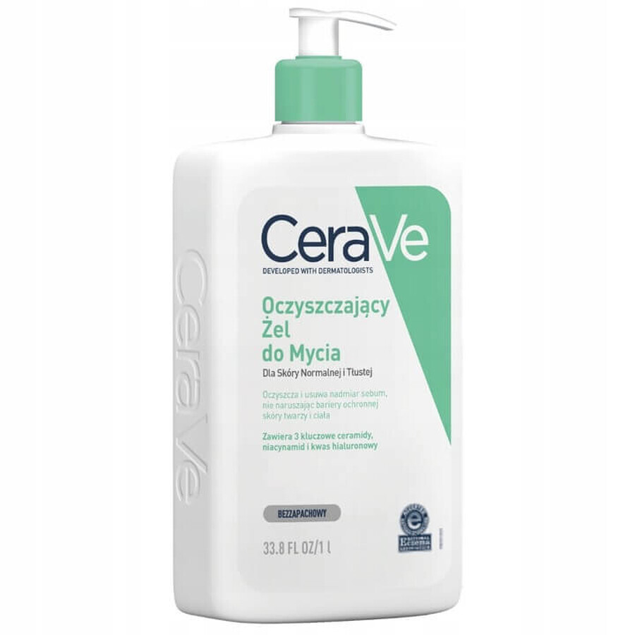 CeraVe ceramide reinigingsgel, normale en vette huid, 1000 ml