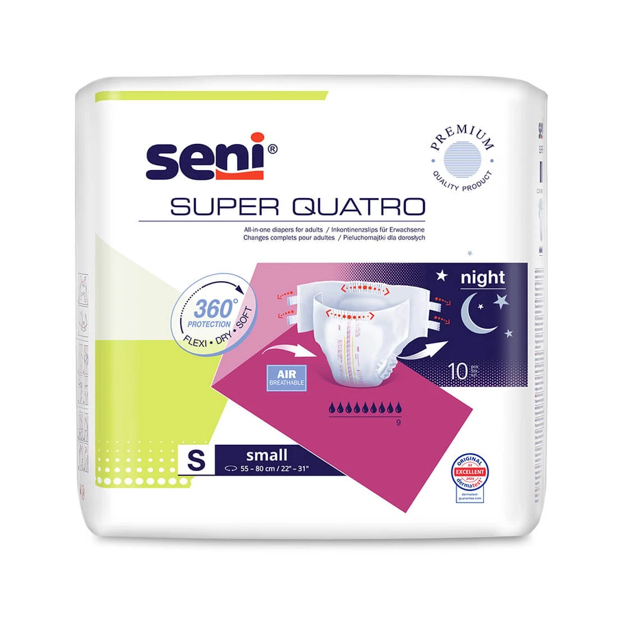 Super Quatro Borsten, luiers, klein, 55-80 cm, 10 stuks