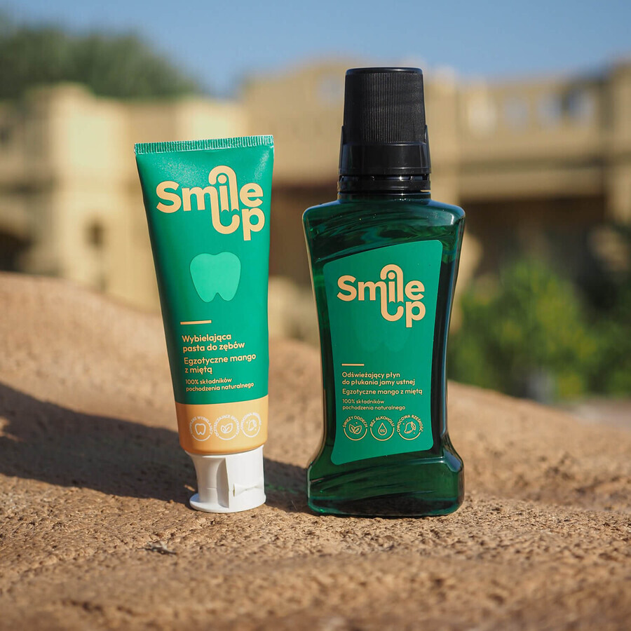 SmileUp kit, whitening toothpaste, exotic mango with mint, 75 ml + refreshing mouthwash, exotic mango with mint, 250 ml