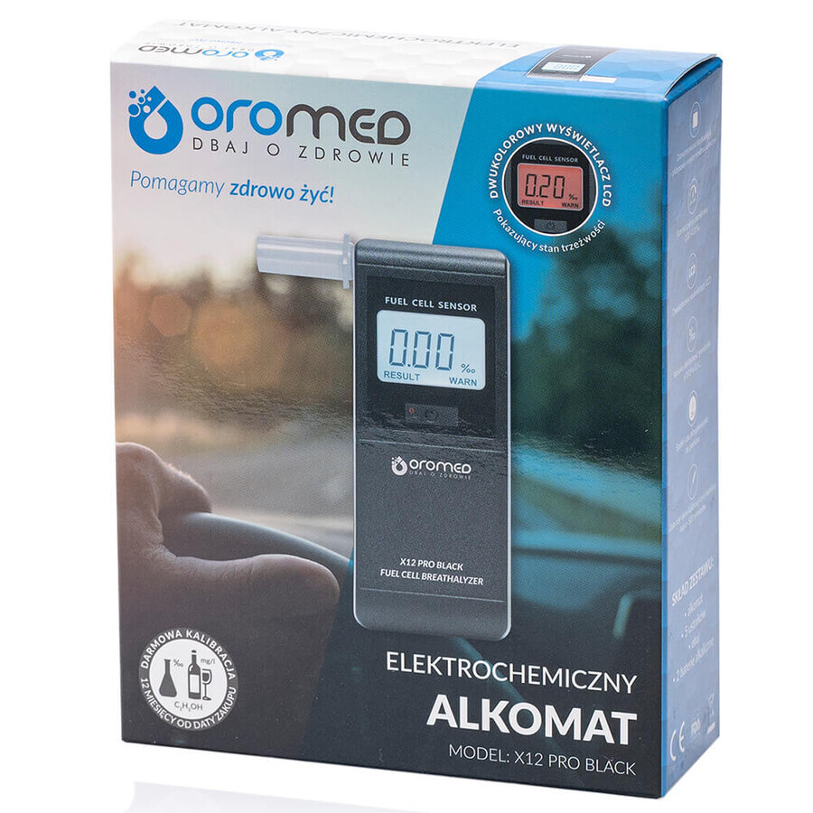 Oromed X12 Pro, elektrochemische alcoholtester, marineblauw