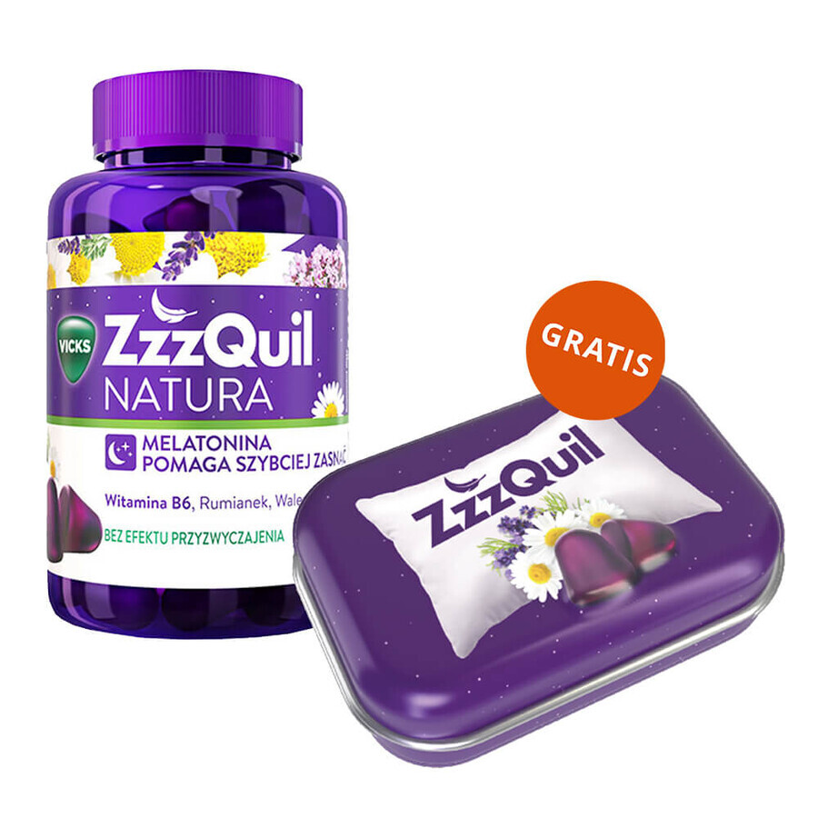 ZzzQuil Nature, jelly beans, 60 stuks + gratis reisdoos voor jelly beans