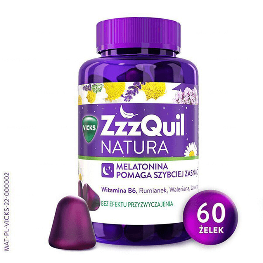 ZzzQuil Nature, jelly beans, 60 stuks + gratis reisdoos voor jelly beans