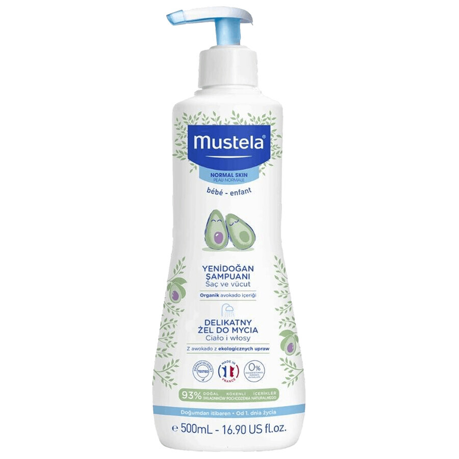 Mustela Bebe Enfant Set, erster Tag Waschgel 500 ml + erster Tag Körpermilch 500 ml