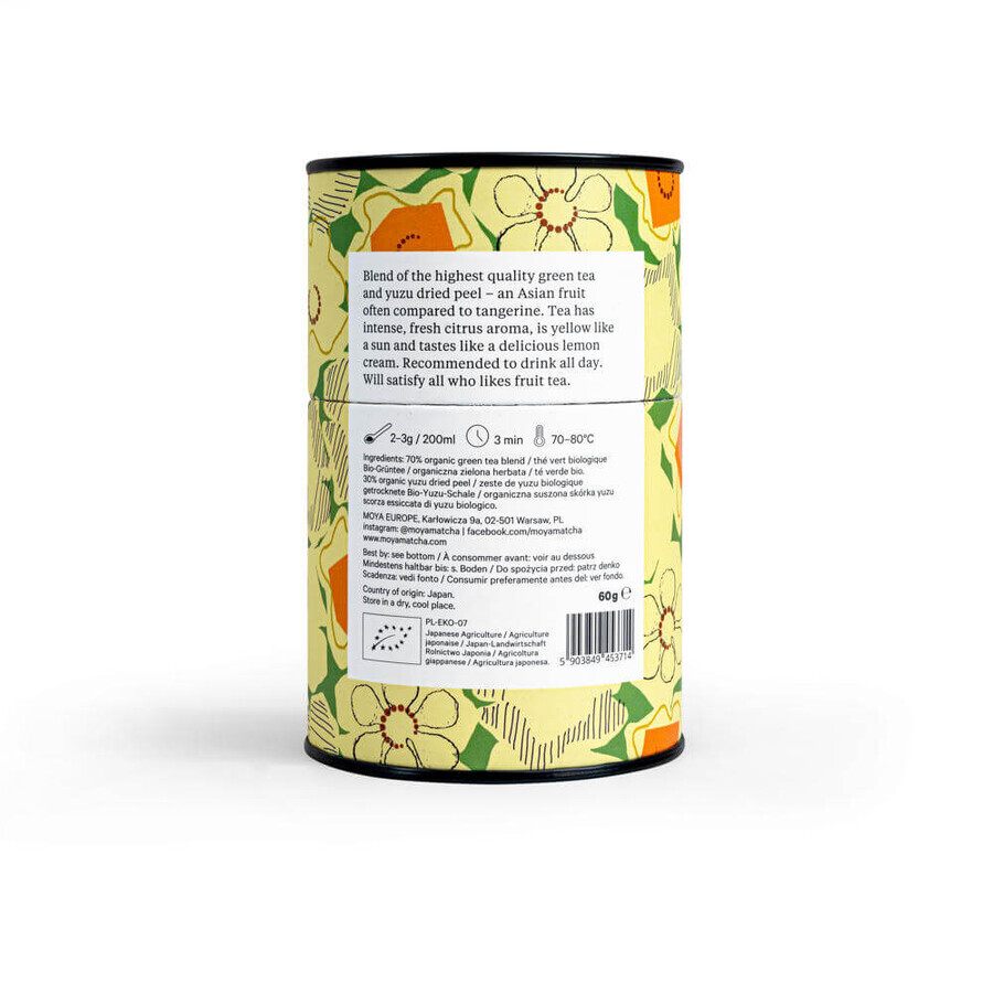 Moya Yuzu Tea, té verde japonés ecológico, 60 g