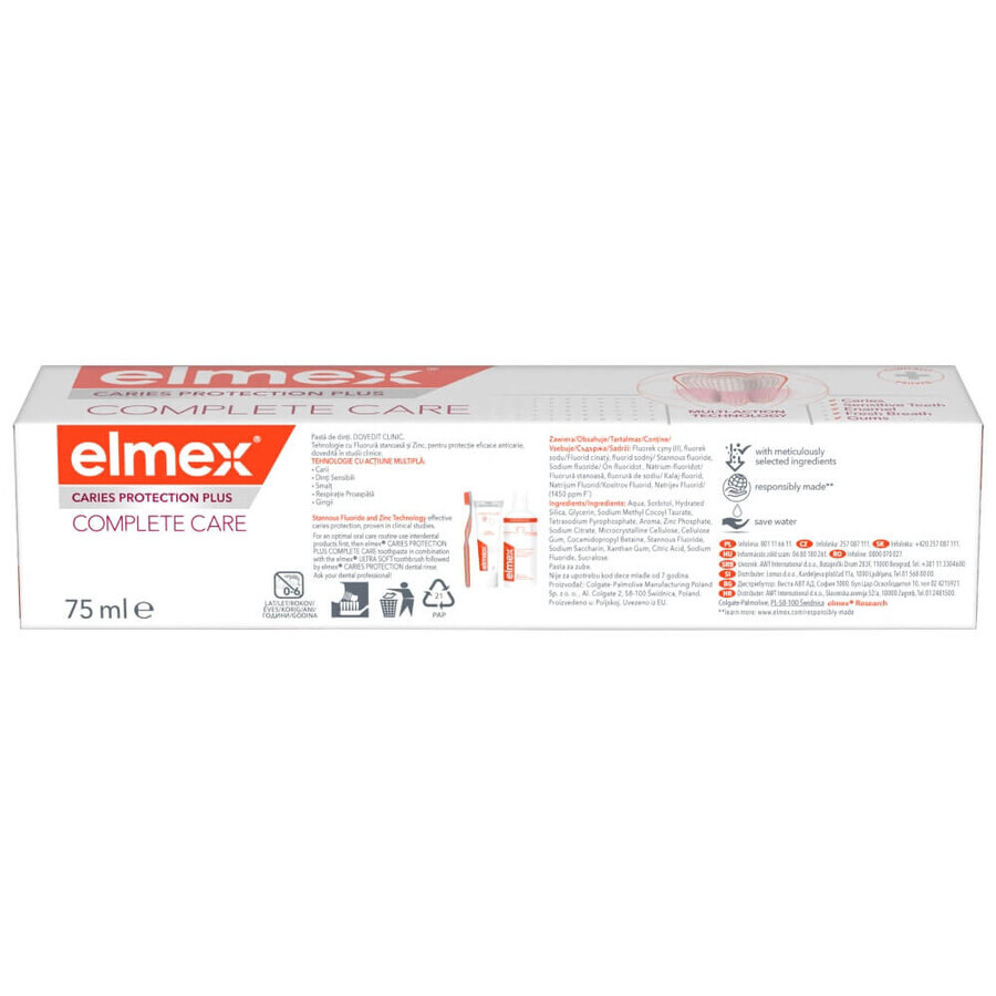 Pasta dentífrica Elmex Caries Protection Plus Complete Care 75 ml