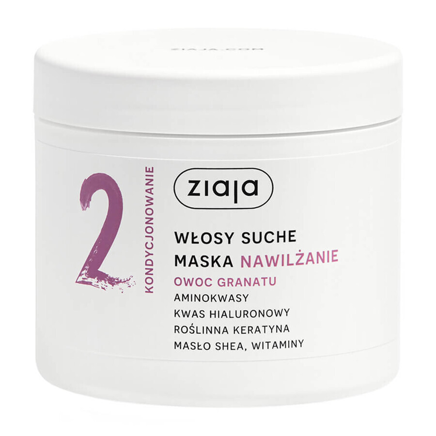 Ziaja Idratazione Botanicamente Nutriente al Frutto di Melograno, maschera per capelli secchi, 350 ml