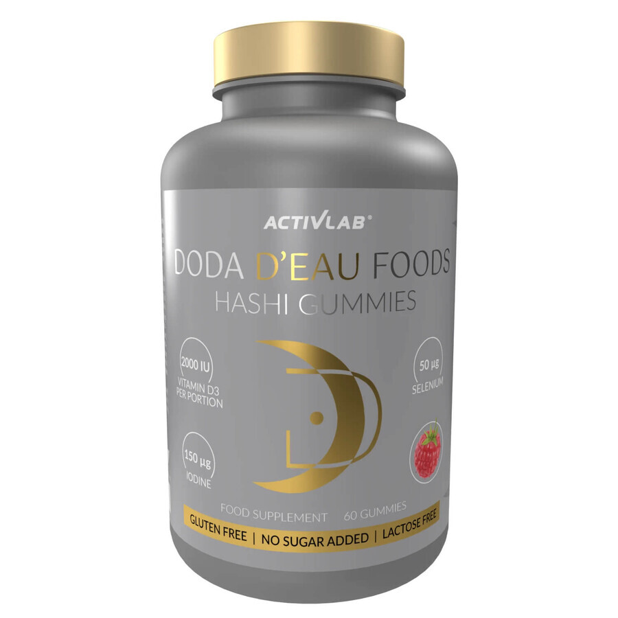 AcivLab Doda D'Eau Foods HashiGummies, boabe de jeleu, aromă de zmeură, 60 bucăți