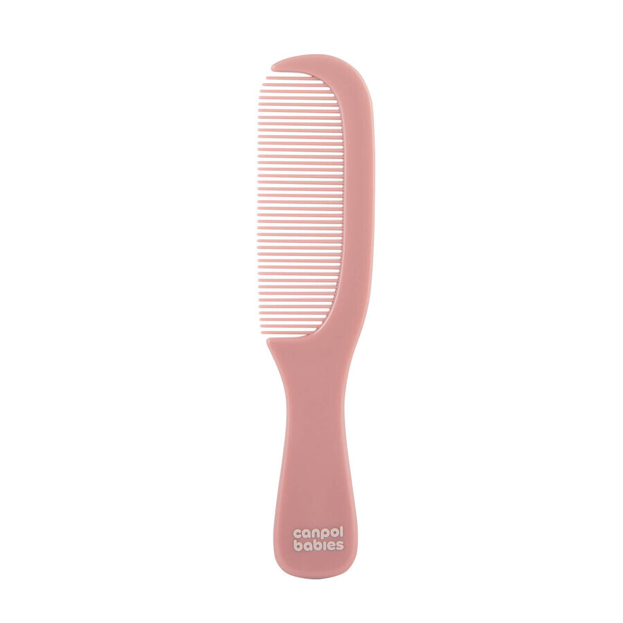 Canpol Babies Gold Set, hairbrush with natural bristles, pink, 1 pc + comb, pink, 1 pc