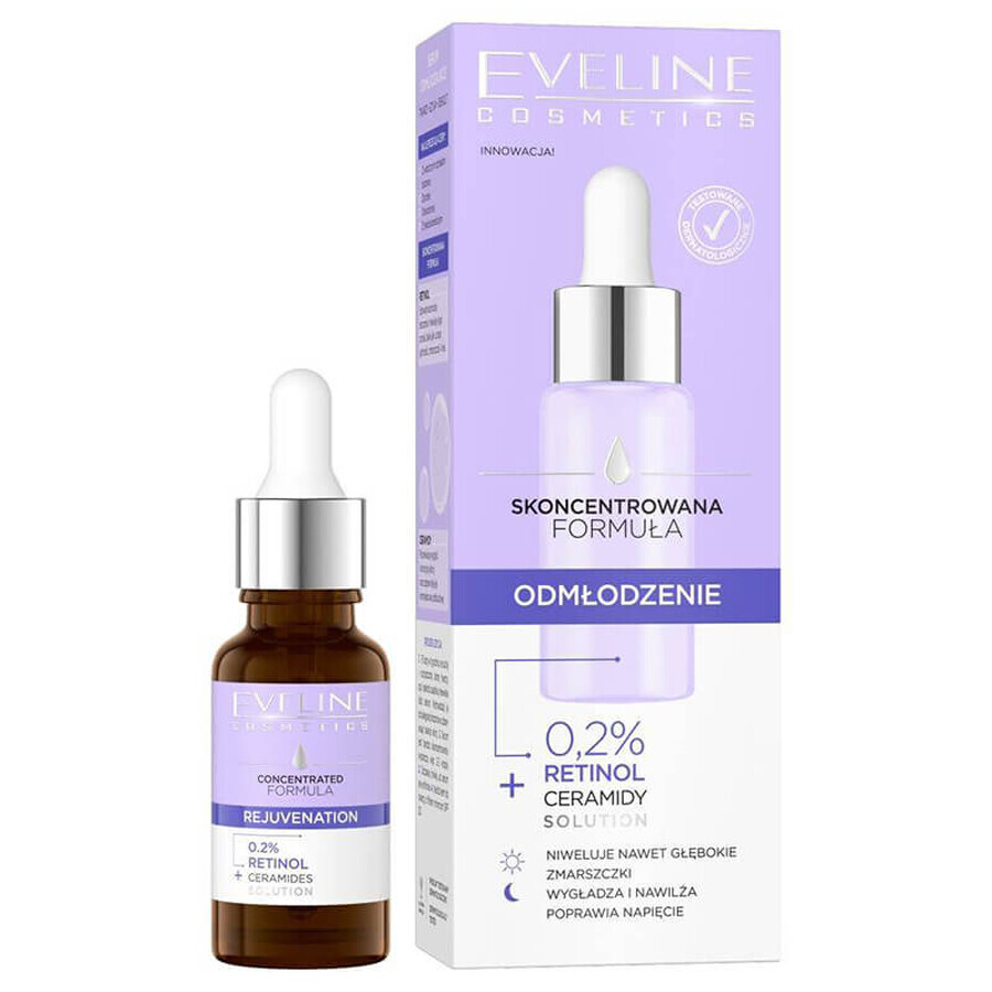 Eveline Cosmetics Fórmula Concentrada, sérum rejuvenecedor, 0,2% retinol, 18 ml