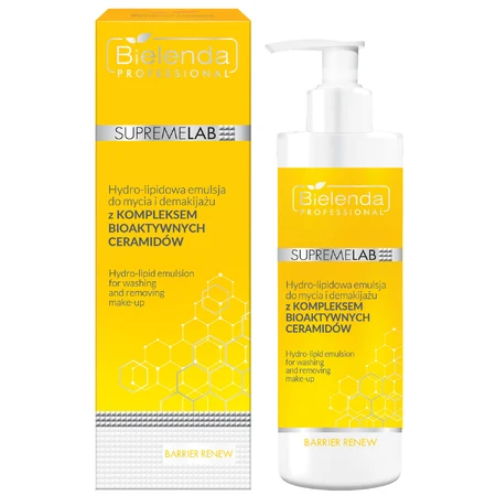 Bielenda Professional SupremeLAB Barrier Renew, hydro-lipid cleansing and cleansing emulsion with bioactive ceramide complex, 200 ml