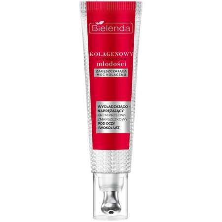 Bielenda Collagen Youth Stimulator, cremă antirid de netezire și întărire sub ochi și în jurul buzelor, 15 ml