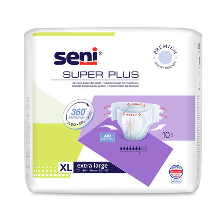 Seni Super Plus, diapers, Extra Large, 130-170 cm, 10 pcs