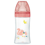 Bottle with sensory function and anti-colic flat teat Debit 2, Garden, 0-6 months, 270 ml, Dodie