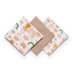 BabyOno, muslin diapers, 100% cotton, brown, 70 x 70 cm, 3 pcs