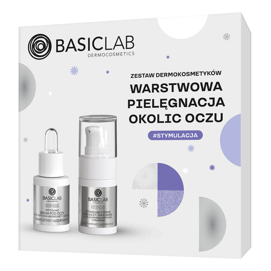 BasicLab Layer Eye Care Set, ser peptidic, 15 ml + ser de întărire, 15 ml