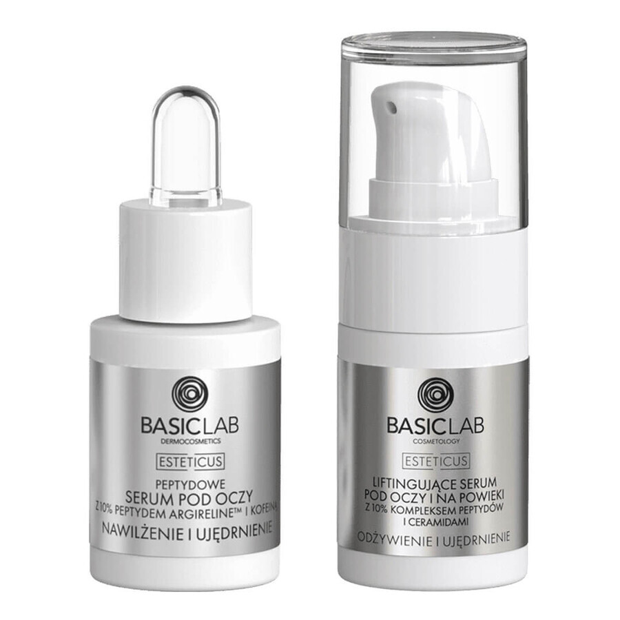 BasicLab Layer Eye Care Set, ser peptidic, 15 ml + ser de întărire, 15 ml