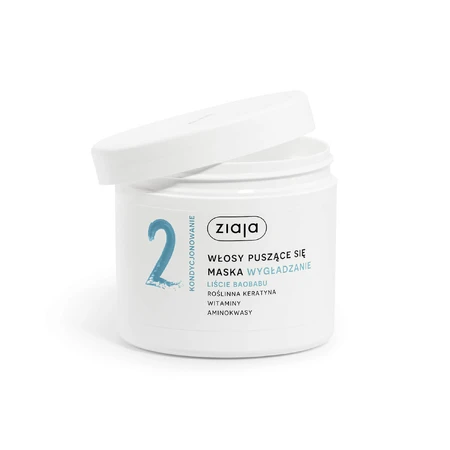 Ziaja Plant Care Gladmakend Baobabblad, masker, krullend haar, 350 ml