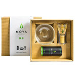 Moya Matcha Matcha Starter Kit, Matcha Traditioneller japanischer Matcha-Tee aus biologischem Anbau, 30 g + Teekanne aus Glas, 1 Stück + Chasen, Matcha-Besen, 1 Stück