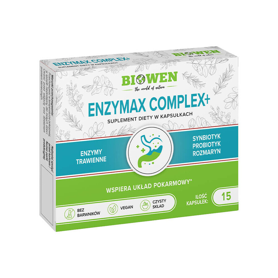 Biowen EnzyMax Complex+, digestive enzyme, 15 capsules