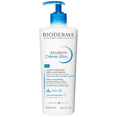 Bioderma Atoderm Creme Ultra Geparfumeerd, ultra hydraterende en versterkende crème, 500 ml