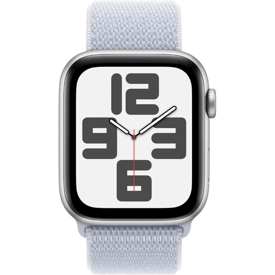 Apple Watch SE (2024) Cellular 40 mm, aluminium zilver met wolkenblauw schakelbandje