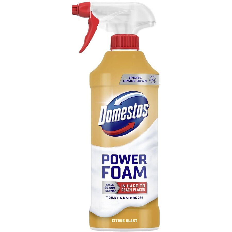 Domestos Power foam Detergente in schiuma agli agrumi per bagni e toilette 435 ml