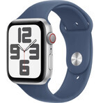 Apple Watch SE GPS + Cellular 44mm Zilveren aluminium behuizing met denim sportband - M/L