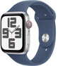 Apple Watch SE GPS + Cellular 44mm Zilveren aluminium behuizing met denim sportband - M/L