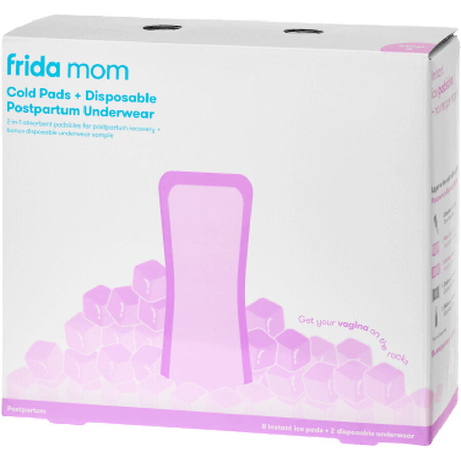 Frida Mom Verkoelende Absorberende Ice Maxi Pads + Wegwerp Postpartum Slipjes 10 stuks