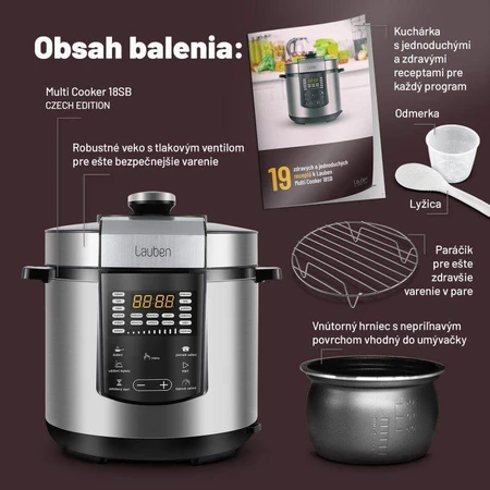 Lauben Multi Cooker 18SB Czech Edition Autocuiseur multifonctionnel