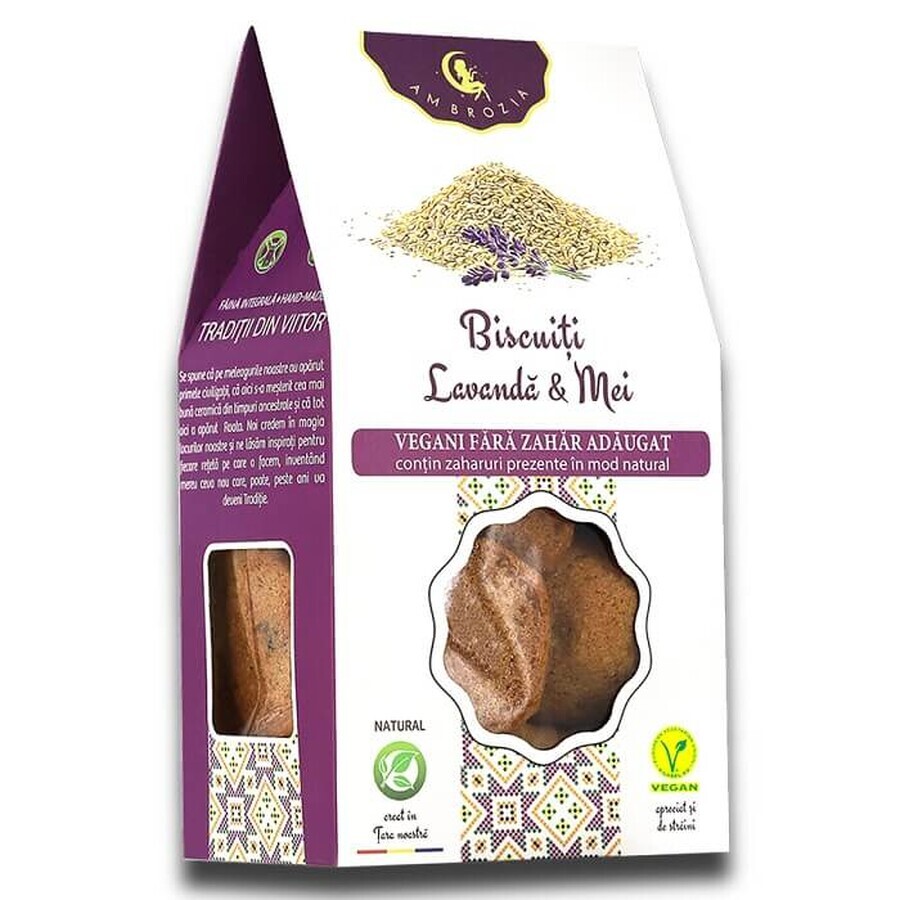 Biscuiți cu lavandă și mei, 150 g, Hiper Ambrozia