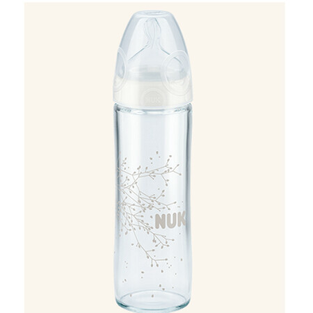 Glasflasche mit Silikonsauger New Classic, 0-6 Monate, 240 ml, Nuk