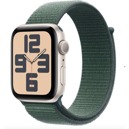 Apple Watch SE GPS 44mm Starlight aluminium behuizing met sportlus Meergroen