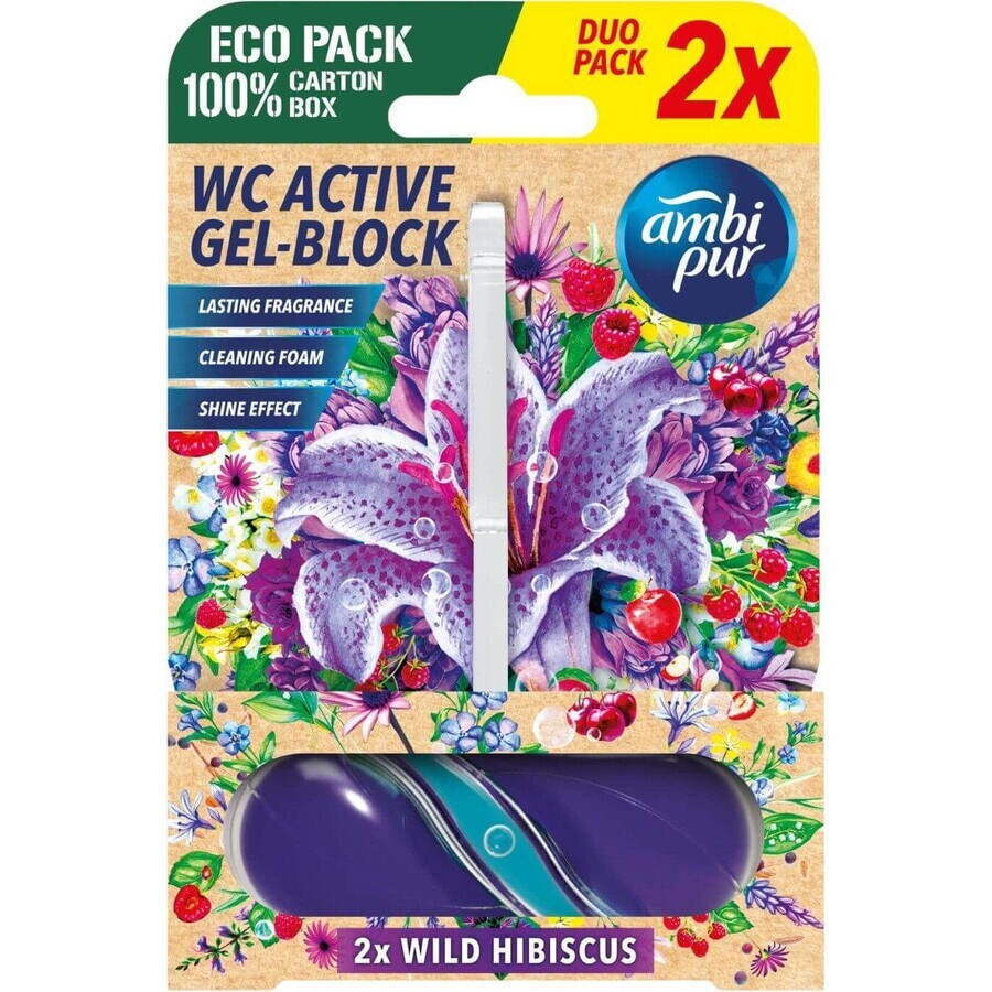 Ambipur WC Active gel-blok wilde hibiscus 2 x 45 g