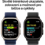 Apple Watch Ultra 2 (2024) 49mm, Natuurlijk titanium met blauw spoor trekt M/L